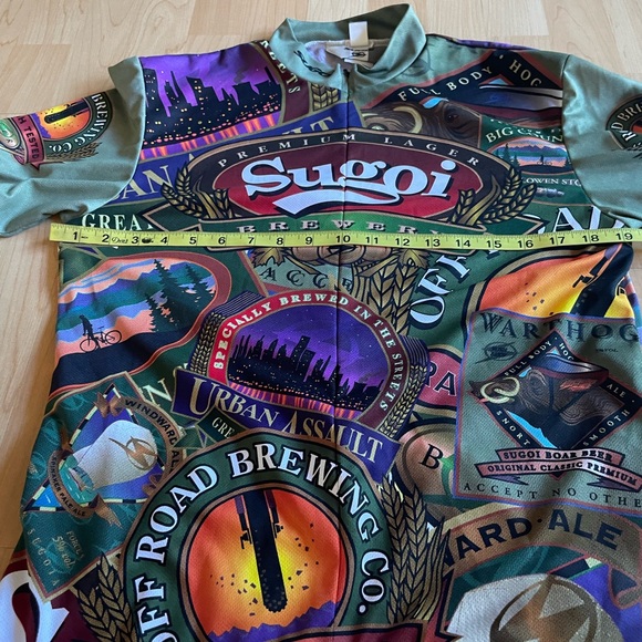 Vintage Sugoi All Over Print Beer Themed Cycling Biking Shirt Size M - Picture 2 of 6